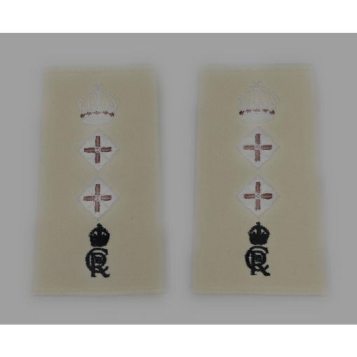 Picture of The Army Air Corps Rank slide - Parchment - Overlocked - Colonel - Black CIIIR Title with White Emb - Tudor Crown