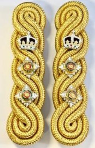 Picture of Shoulder Cords Male - 3 Ply - Gold Gilt Wire - Dark Blue Backing - No1 Dress - Colonel